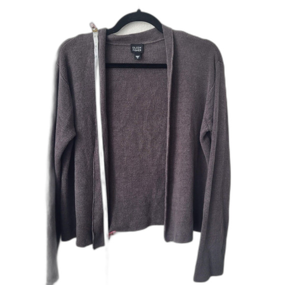 Eileen Fisher Gray Open-Front Linen Cardigan – Size M - Picture 4 of 7